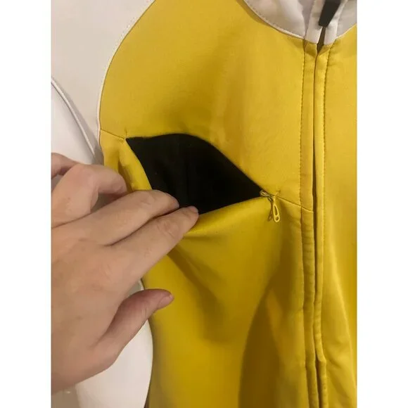 Y Sun Mountain Yellow & White Colorblock Long Sleeved Zip Up Athletic Jacket - Picture 4 of 11